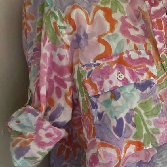 Lauren Ralph Lauren Vibrant Multicolor Cotton Shirt - Picture 5 of 10